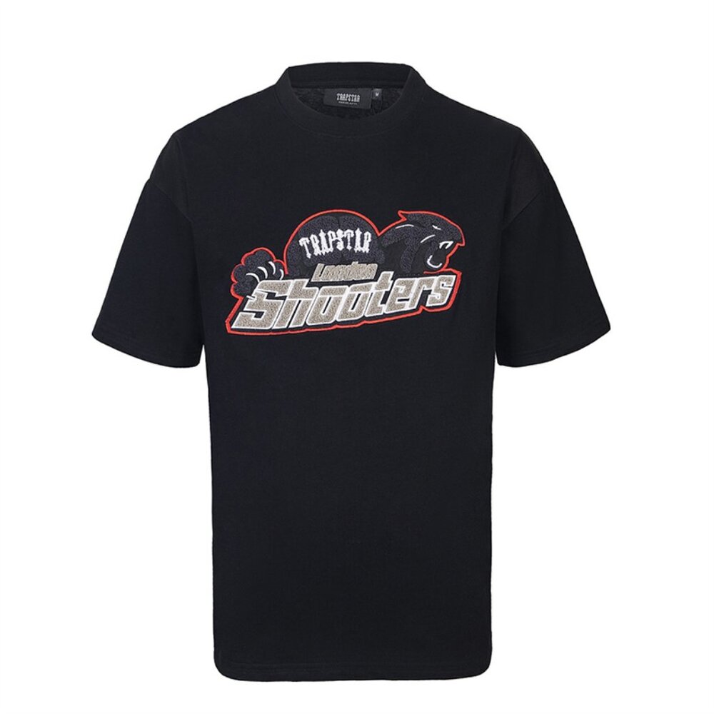 Trapstar Black Trapstar London Shooters Plush Print T Shirt